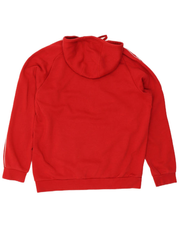 Мужской джемпер с капюшоном Adidas XL, красный хлопок, спортивный