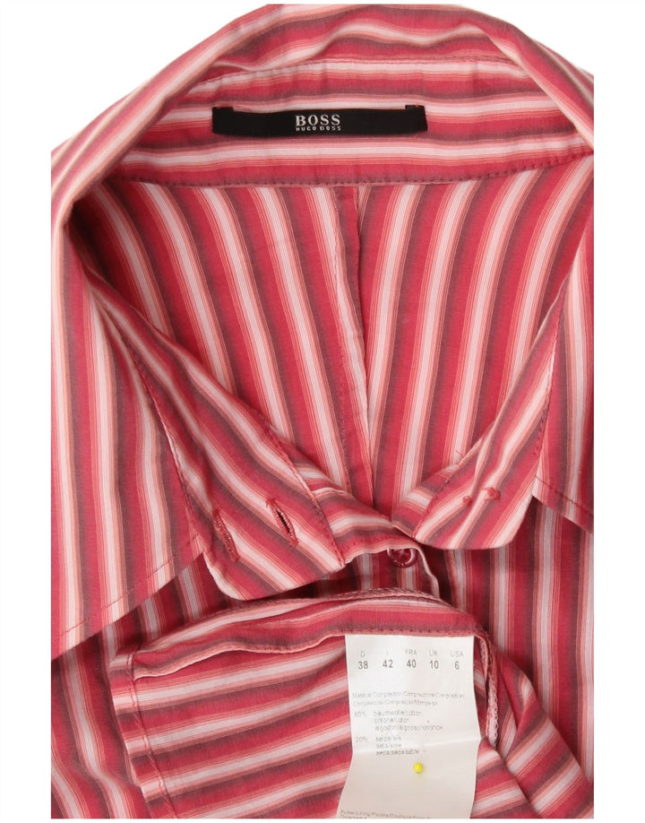 Женская рубашка Hugo Boss UK 10, маленькая хлопковая красная полоска