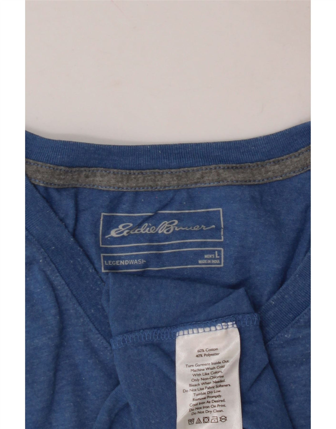 EDDIE BAUER Mens T-Shirt Top Large Blue Cotton Vintage Eddie Bauer and Second-Hand Eddie Bauer from Messina Hembry 