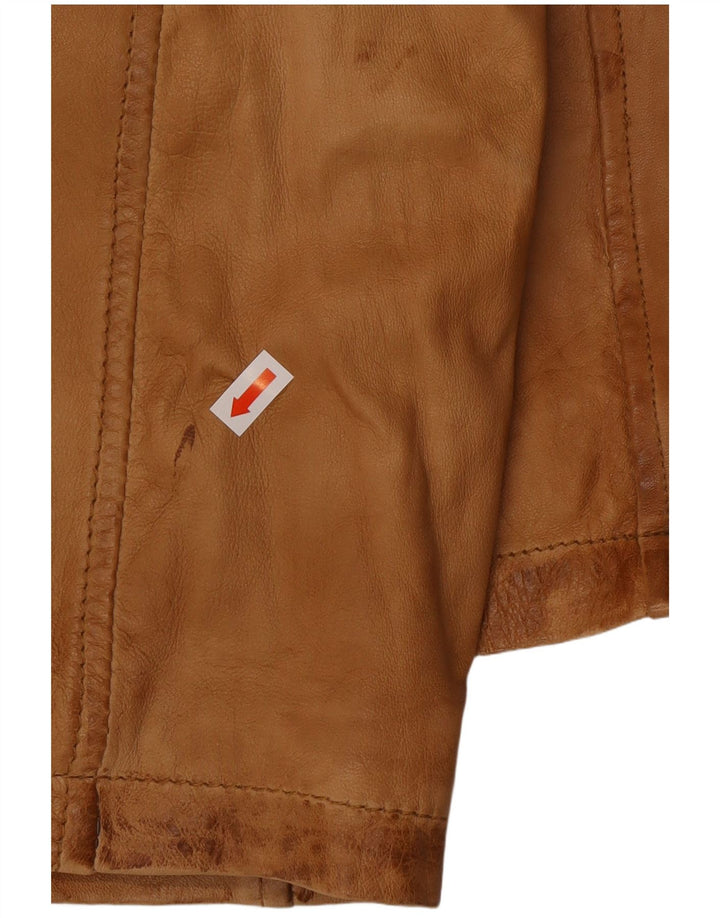 Мужская кожаная куртка A.W.DUNMORE IT 58 4XL Коричневая кожа