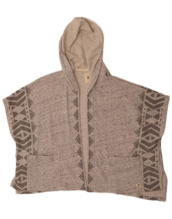 Женский кардиган с капюшоном Billabong UK 14, средний серый с геометрическим узором