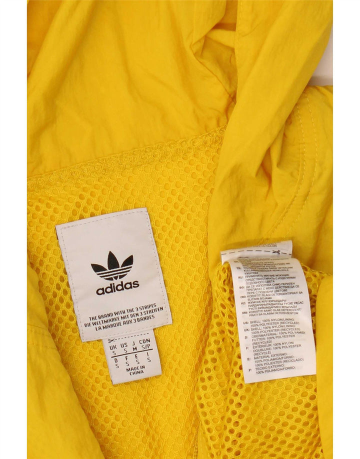Мужской пуловер от дождя Adidas с капюшоном UK 36, маленький желтый нейлон