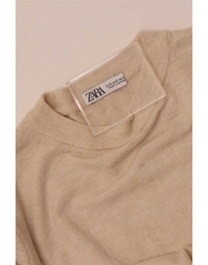 Женский джемпер с круглым вырезом Zara UK 10, маленький белый