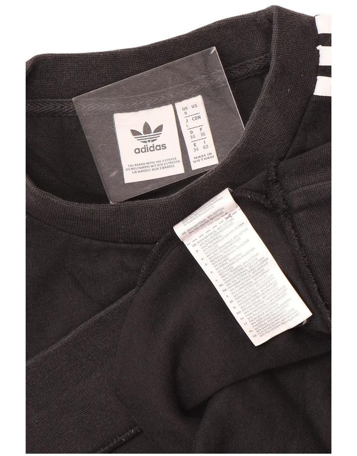 Женский джемпер оверсайз Adidas UK 8, маленький черный хлопок