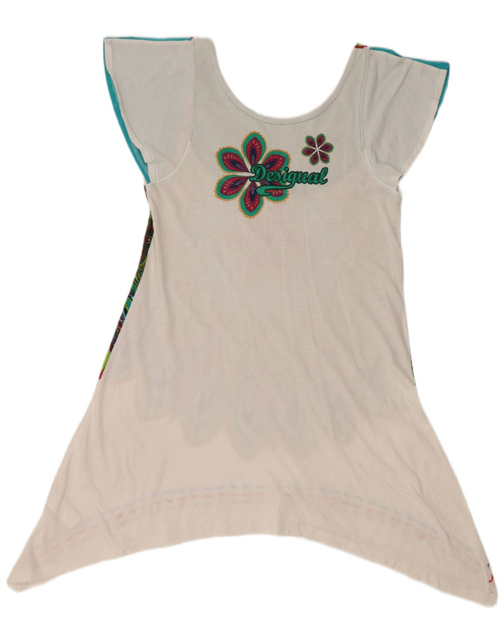 DESIGUAL Женская асимметричная туника с графическим рисунком UK 18 XL Разноцветный цветочный принт