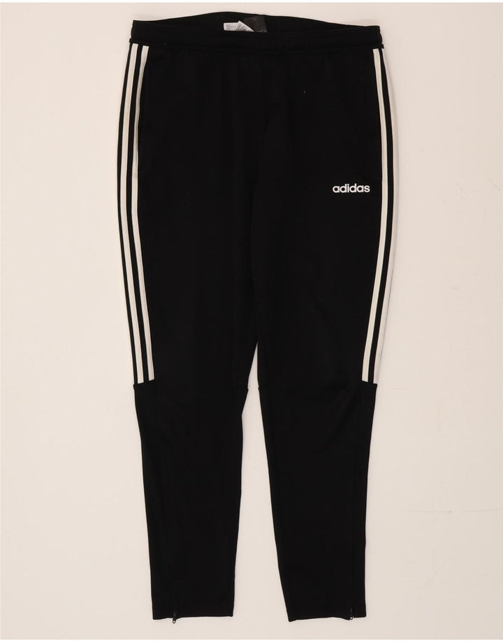 Мужские спортивные брюки Adidas Climalite, большие черные полиэстеровые брюки