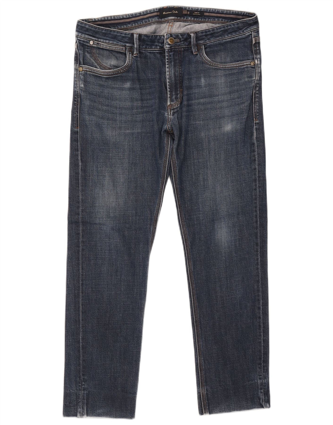 Мужские узкие джинсы MASSIMO DUTTI EU 42, большие W34 L27, синий хлопок