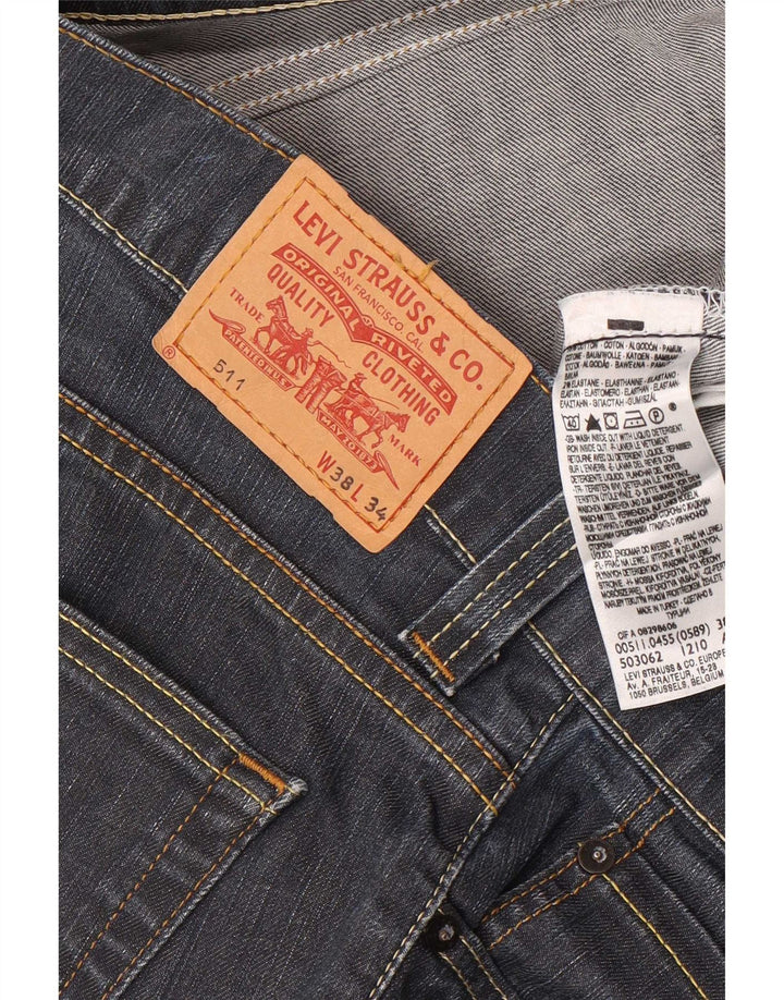 Мужские джинсы Levi's 511 Slim W38 L34 Темно-синие, хлопок