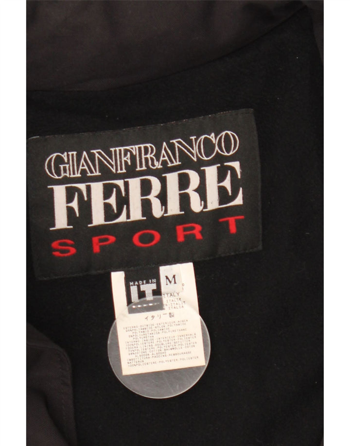 Мужская ветровка с капюшоном Gianfranco Ferre UK 38, средний черный нейлон
