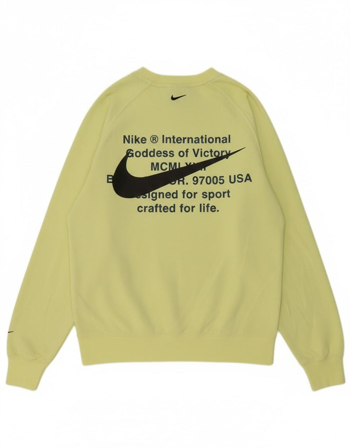 Мужской свитшот с рисунком Nike, маленький желтый хлопковый джемпер