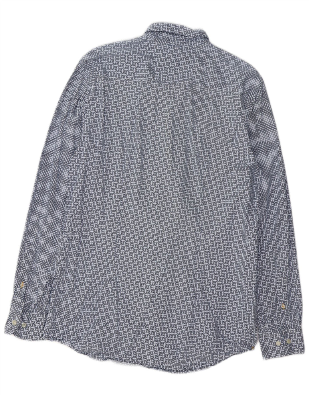 TOMMY HILFIGER Мужская рубашка приталенного кроя, большой размер, синяя хлопковая рубашка с геометрическим рисунком