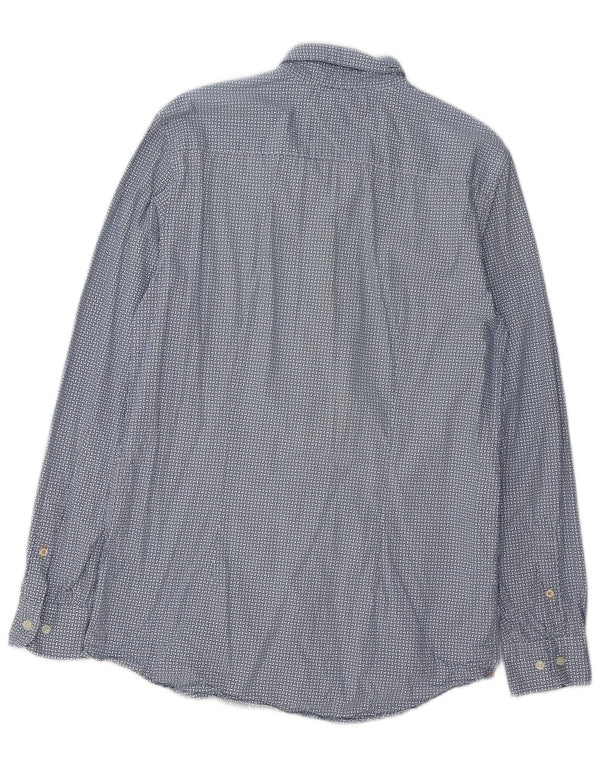 TOMMY HILFIGER Мужская рубашка приталенного кроя, большой размер, синяя хлопковая рубашка с геометрическим рисунком