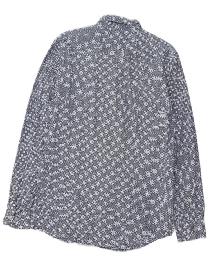 TOMMY HILFIGER Мужская рубашка приталенного кроя, большой размер, синяя хлопковая рубашка с геометрическим рисунком