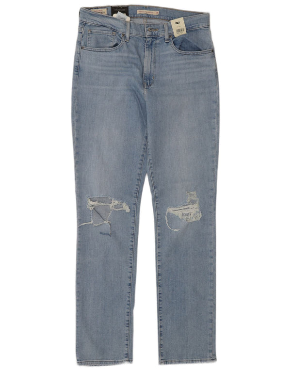 Женские прямые джинсы Levi's 724 с высокой посадкой W30 L32, синий хлопок