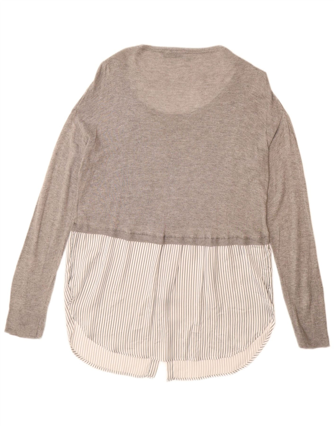 Женский удлиненный джемпер с вырезом «лодочка» ZARA UK 14, вискоза, средний серый цвет