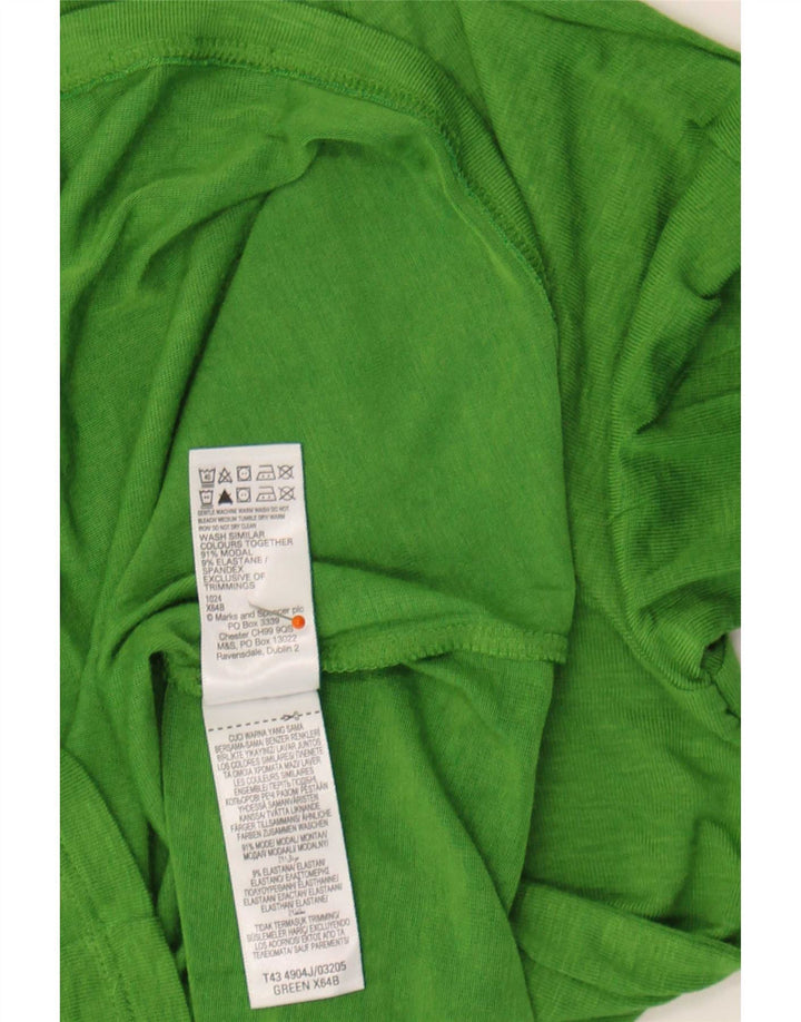 Женский топ Marks & Spencer с длинным рукавом, Великобритания, 14, большой зеленый модал в крапинку