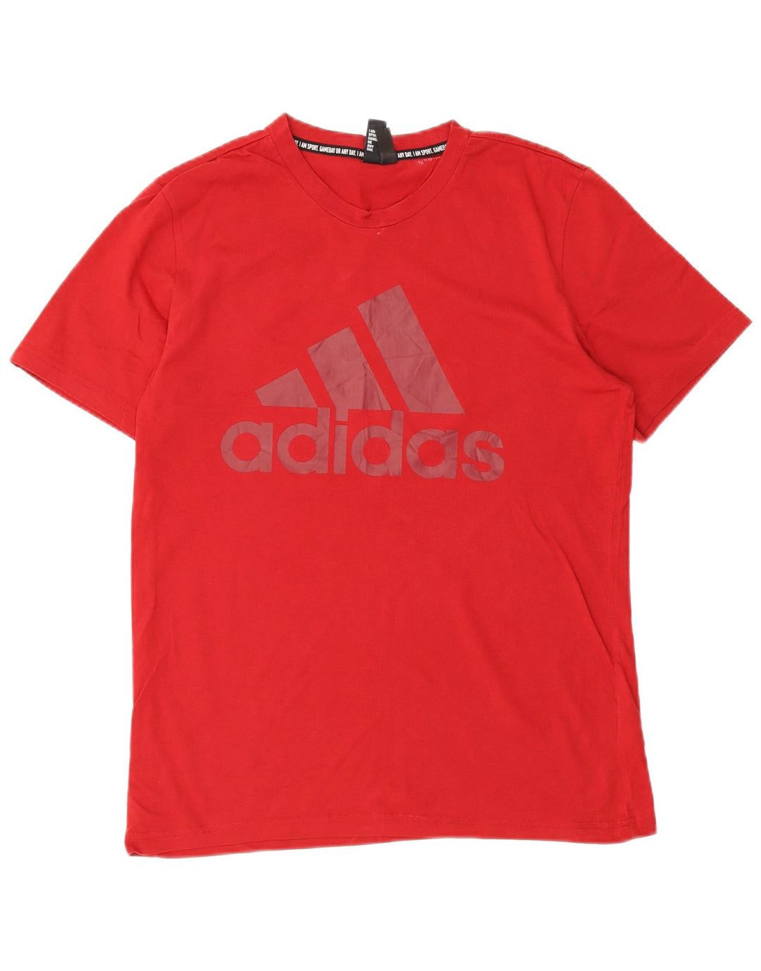Мужская футболка с рисунком ADIDAS, хлопковый топ среднего красного цвета