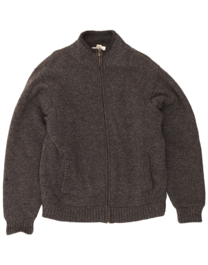 Мужской свитер-кардиган L.L.Bean из шерпы среднего серого цвета из овечьей шерсти