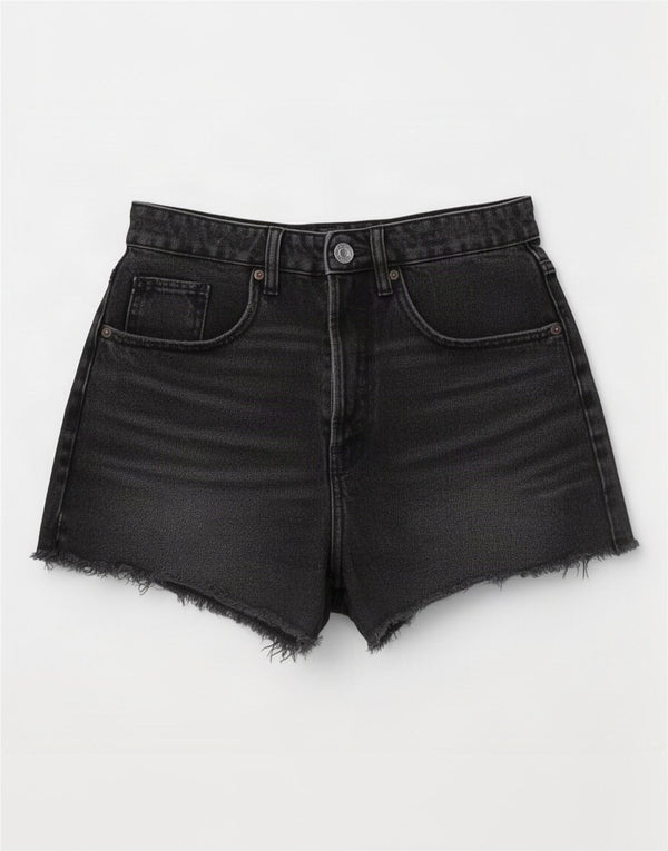 Женские джинсовые шорты Zara EU 34 2XS W24, черный хлопок