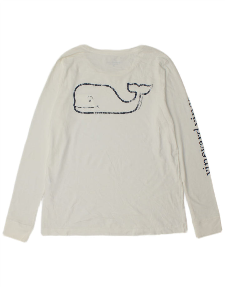 VINEYARD VINES Мужской топ с рисунком, длинный рукав, средний белый хлопок, хлопок
