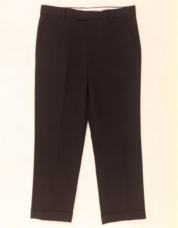 Женские прямые костюмные брюки Zara EU 40 Medium W30 L27, черный хлопок