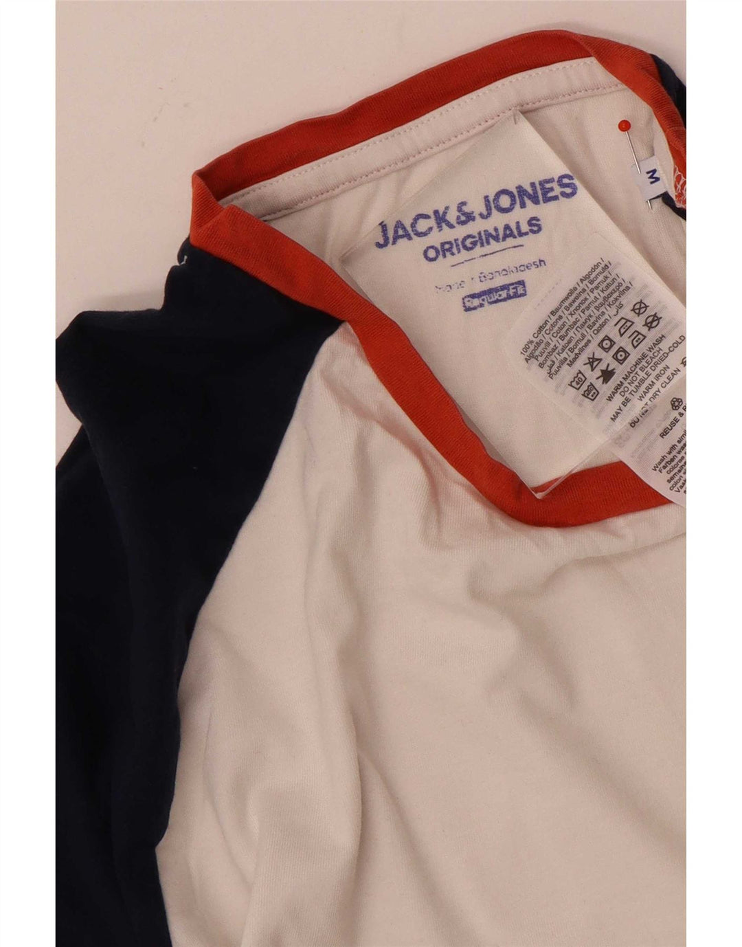 Jack & Jones Мужской топ стандартного кроя с длинными рукавами, средний белый с цветными блоками
