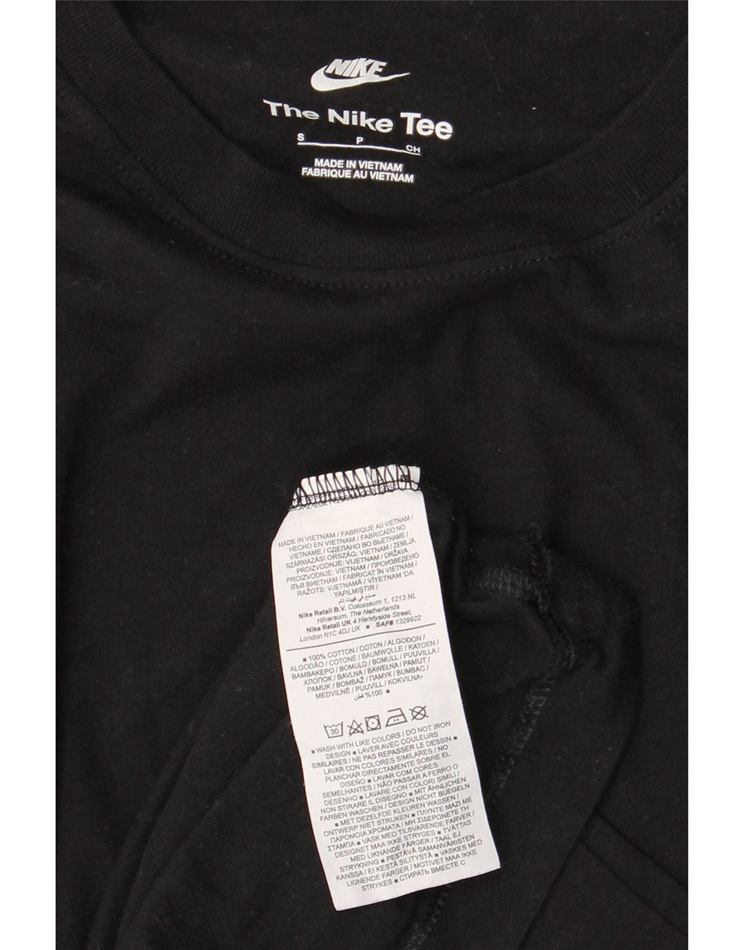 Мужская футболка NIKE, маленький черный хлопок