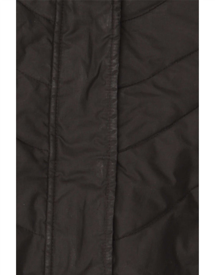 Женское стеганое пальто с капюшоном Jack Wolfskin UK 10, маленький черный полиэстер