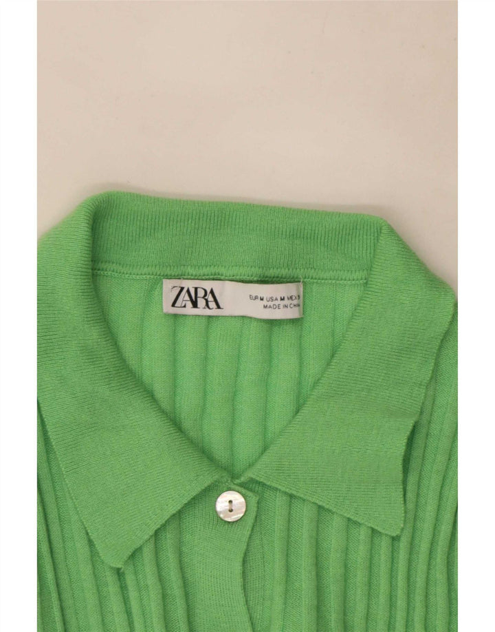 Женский кардиган Zara UK 12, средний зеленый цвет