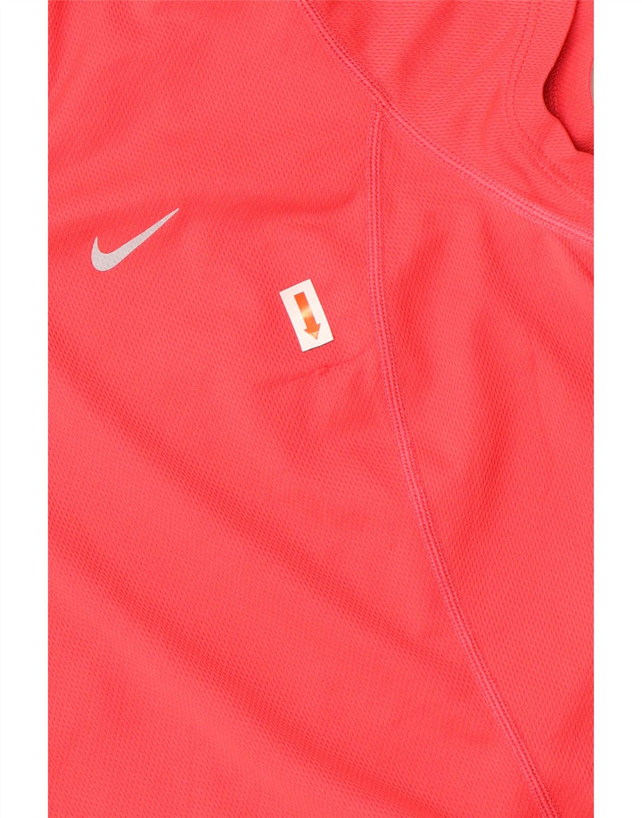 Женская футболка NIKE Dri Fit Top UK 12, средний красный цвет с блоками