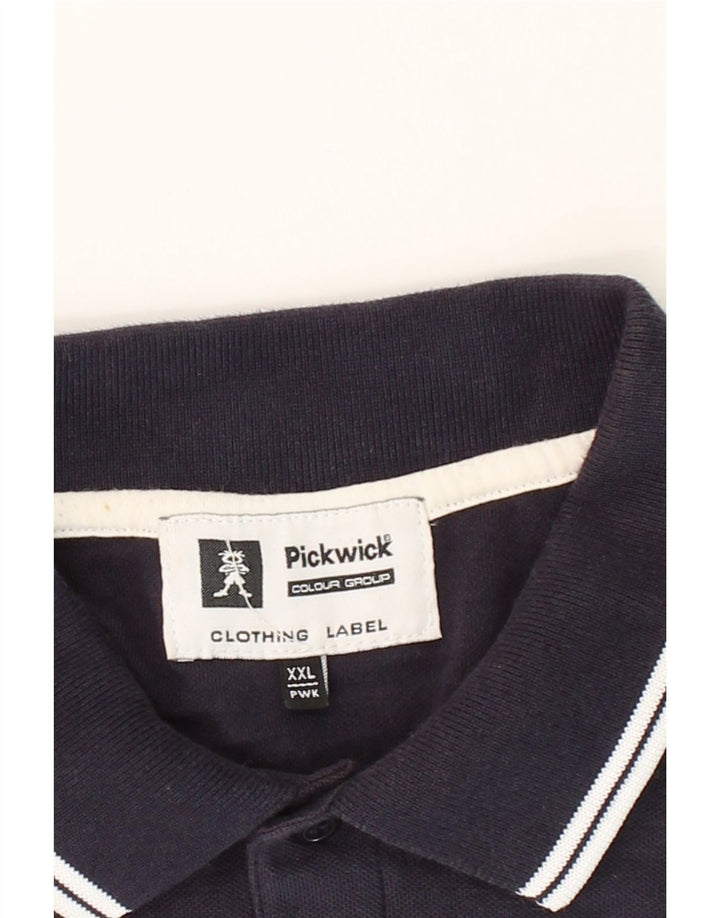 PICKWICK Mens Polo Shirt 2XL Navy Blue Cotton Vintage Pickwick and Second-Hand Pickwick from Messina Hembry 