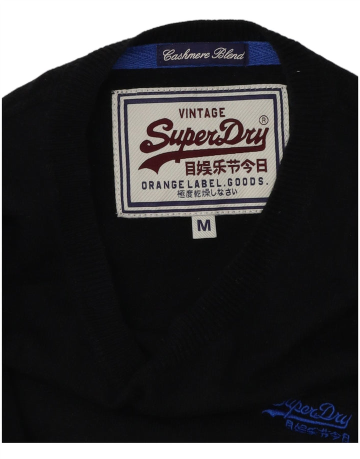 Мужской свитер с вырезом лодочкой Superdry, средний черный кашемировый свитер