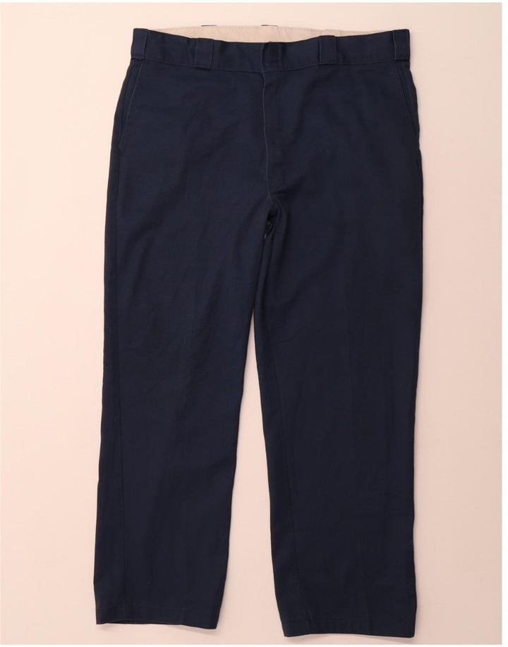 DICKIES Mens Straight Chino Trousers W38 L29 Navy Blue Polyester