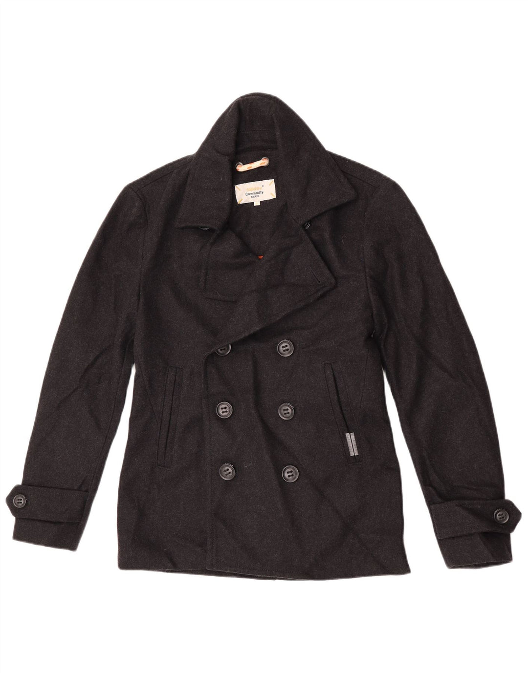 Мужское бушлат Superdry Commodity UK 38, средний черный, шерсть