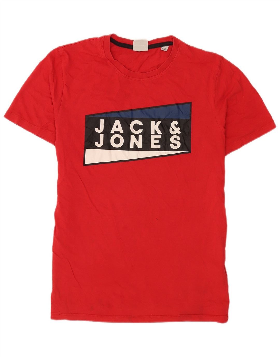 Мужская футболка с рисунком Jack & Jones из хлопка среднего красного цвета