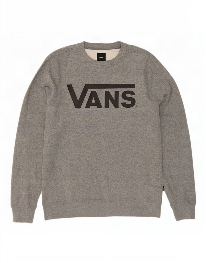 Мужской джемпер с рисунком Vans, средний серый в крапинку