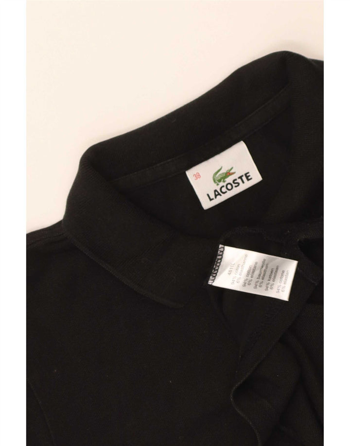Женская рубашка поло Lacoste, размер 38, средний черный хлопок
