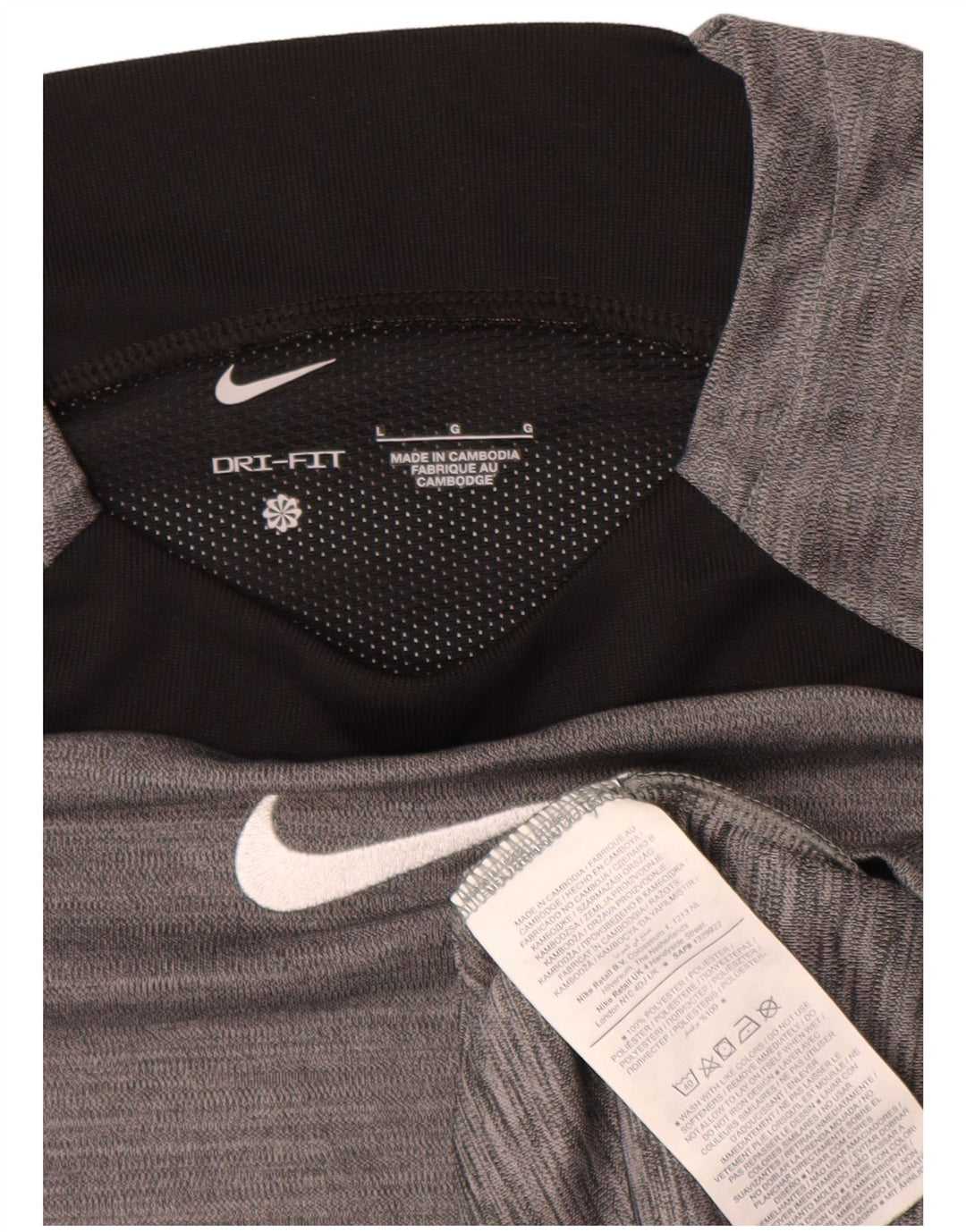 Мужская футболка Nike Dri Fit, большой серый полиэстер с цветными блоками