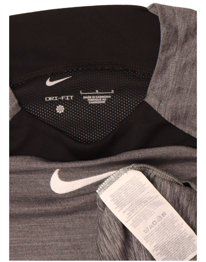 Мужская футболка Nike Dri Fit, большой серый полиэстер с цветными блоками