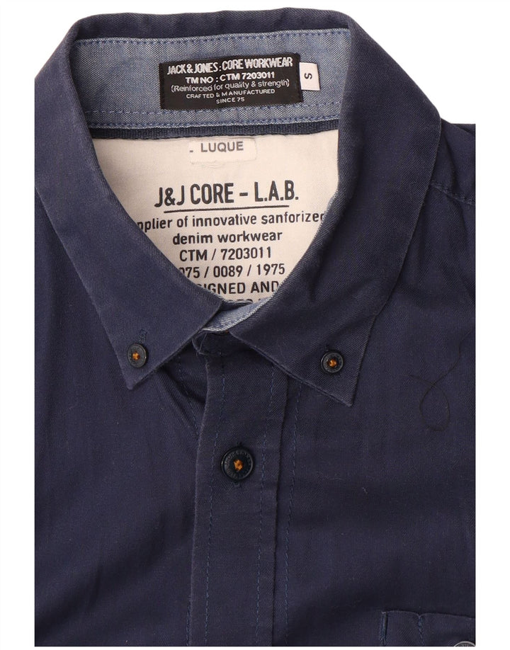 Мужская рубашка Jack & Jones, маленькая, темно-синяя