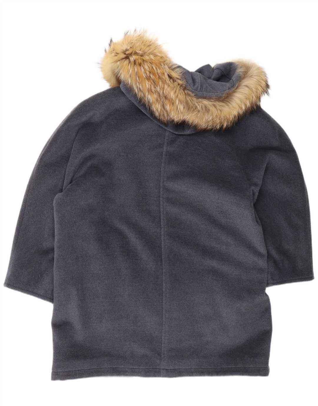 Женская оверсайз-парка Max Mara с капюшоном, Великобритания 12, средний серый цвет из натуральной шерсти