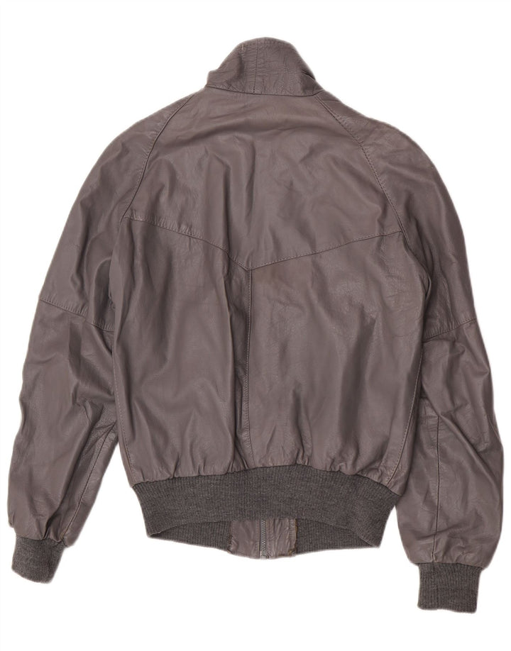 Винтажная мужская кожаная куртка IT 48 Medium Grey Leather