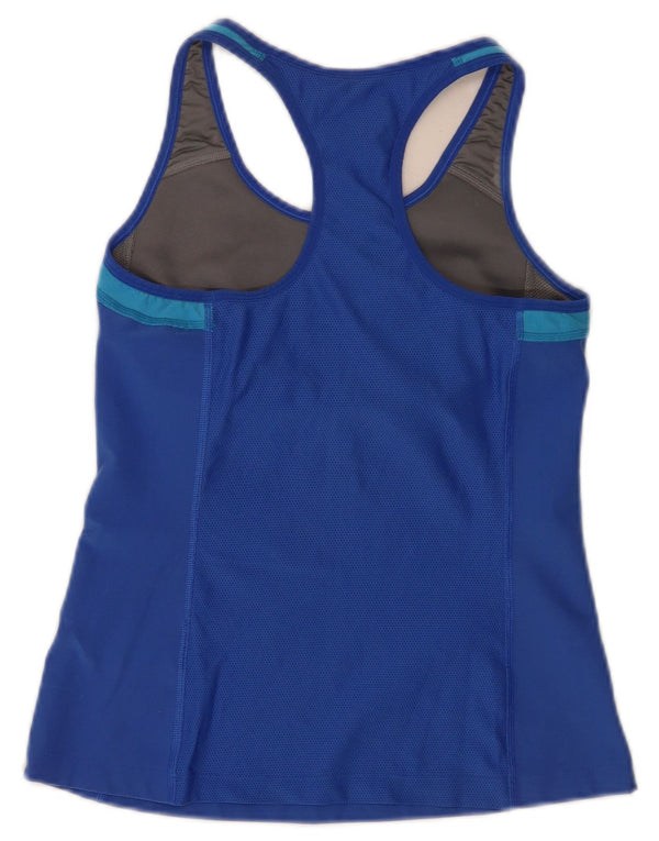 Женский укороченный жилет с графическим рисунком Nike Dri Fit UK 14, большой синий спортивный цвет