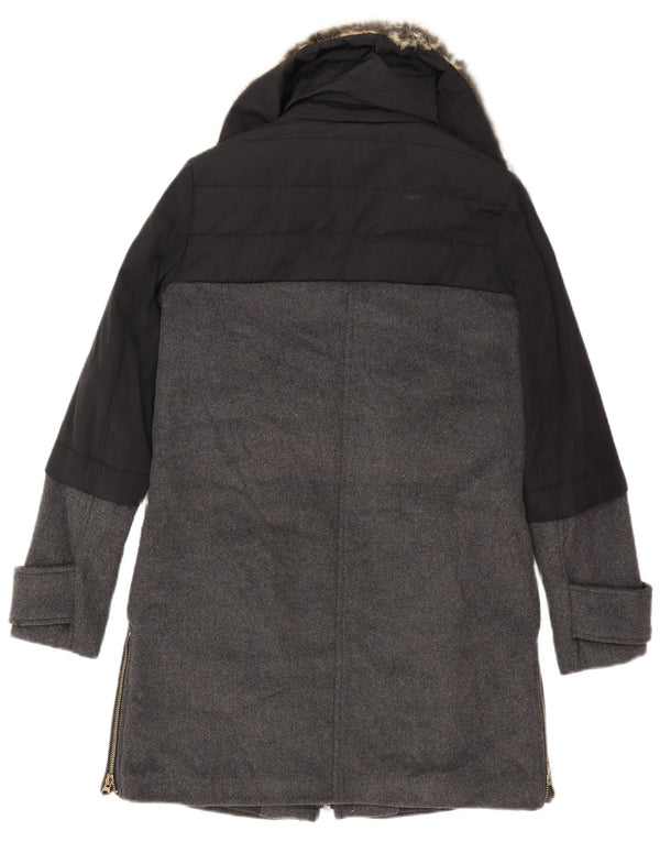 Женское пальто оверсайз Zara UK 6 XS, черное с цветными блоками