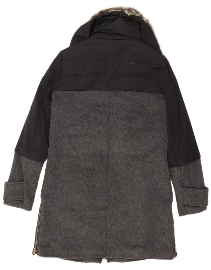 Женское пальто оверсайз Zara UK 6 XS, черное с цветными блоками