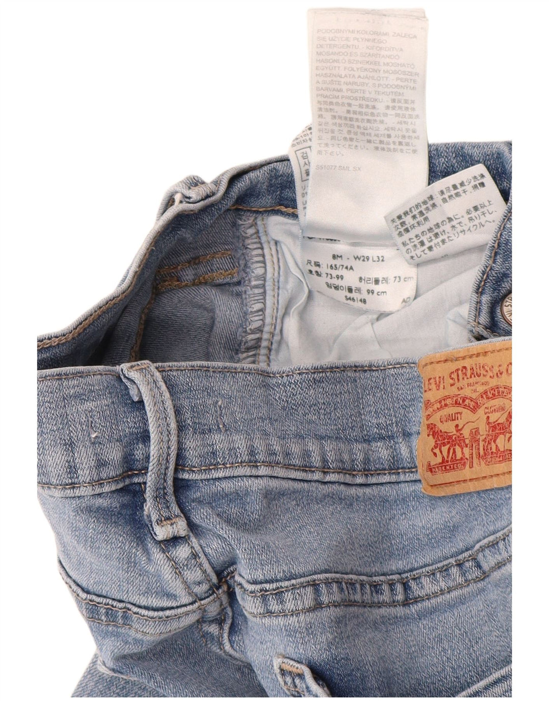 Женские прямые джинсы LEVI'S 505 США 8 Средний W29 L32 Синий хлопок