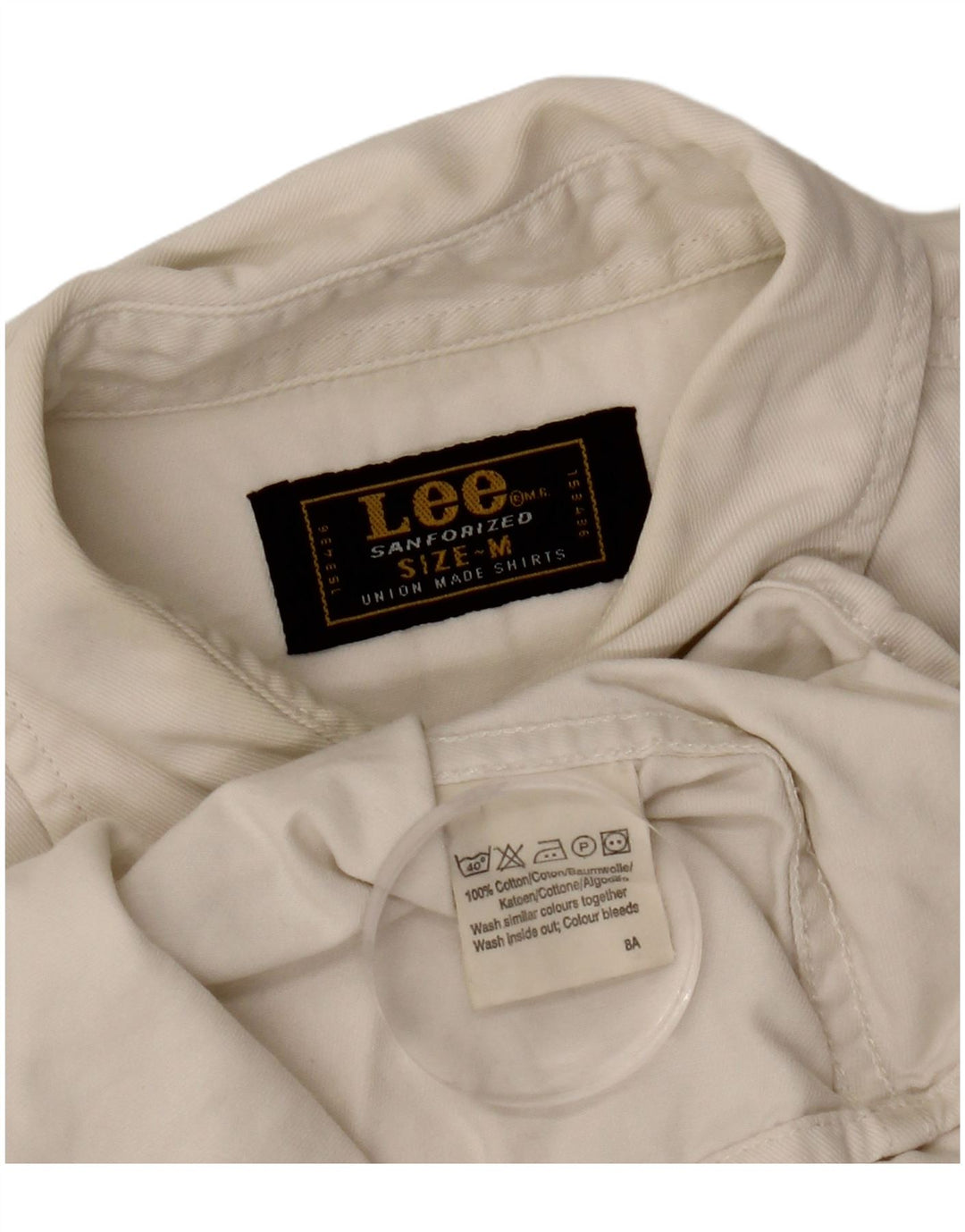 Женская джинсовая рубашка Lee UK 14, средний белый хлопок, хлопок