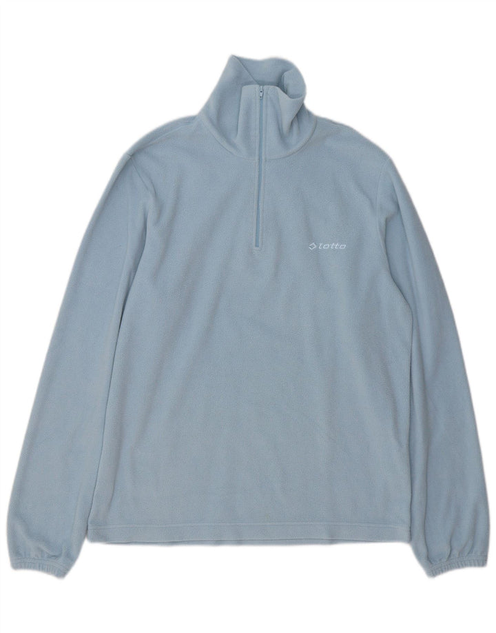 LOTTO Mens Zip Neck Fleece Jumper Large Blue Polyester