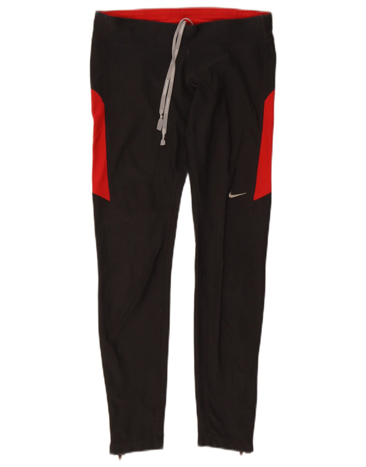Женские леггинсы Nike Dri Fit UK 8, маленькие черные, полиэстер с цветными блоками