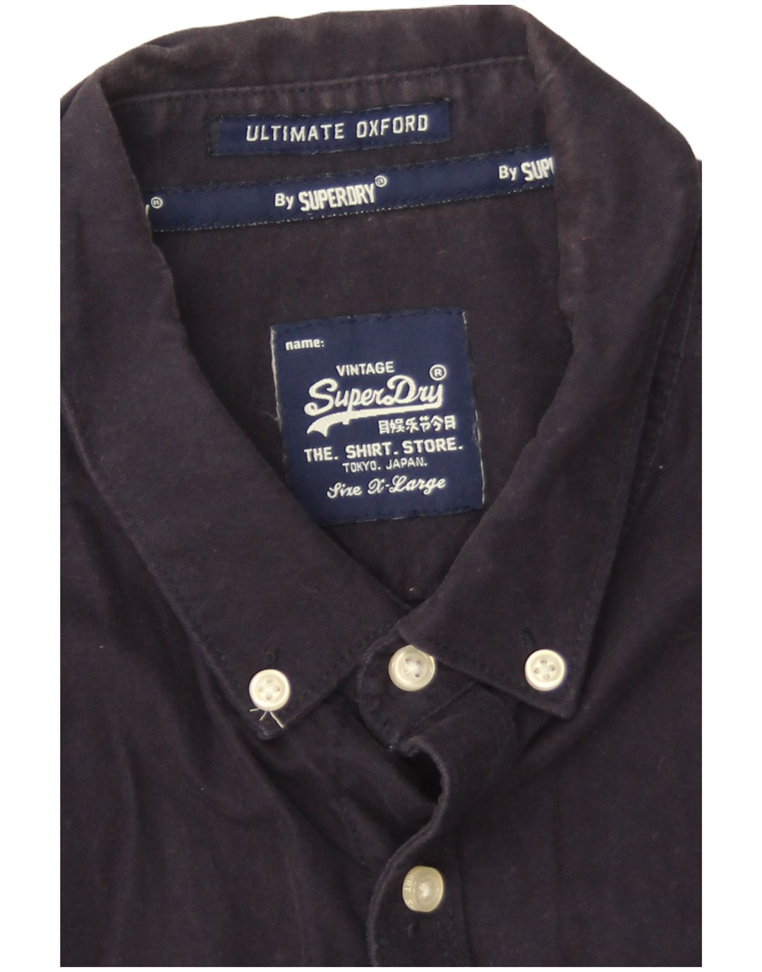 Мужская рубашка с коротким рукавом Superdry XL, темно-синяя, хлопок